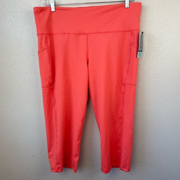 NWT Ideology Orange Cropped Leggings Size XXL - Picture 1 of 8